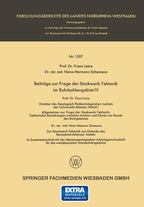 Beiträge zur Frage der Stockwerk-Tektonik im Ruhrkohlengebiet IV - Franz Lotze