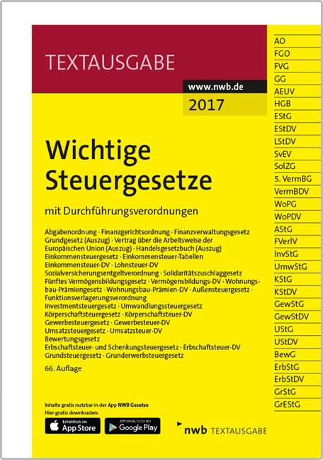 Wichtige Steuergesetze