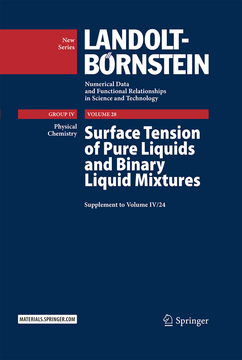 Surface Tension of Pure Liquids and Binary Liquid Mixtures - Ch. Wohlfarth