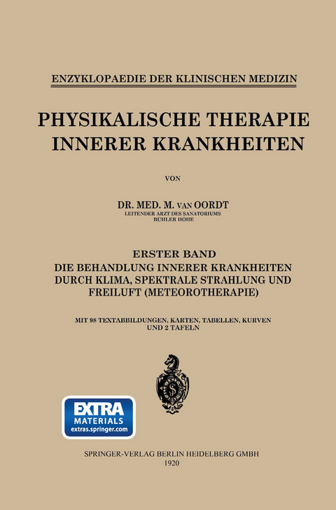 Physikalische Therapie Innerer Krankheiten - Marinus van Oordt, Leo Langenstein, M. J. van Oordt