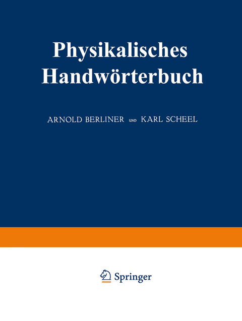 Physikalisches Handwörterbuch - Walther Nernst