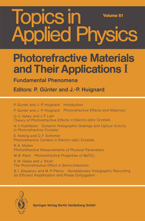 Photorefractive Materials and Their Applications I - 