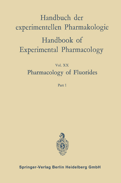 Pharmacology of Fluorides - Ernst W. Alther