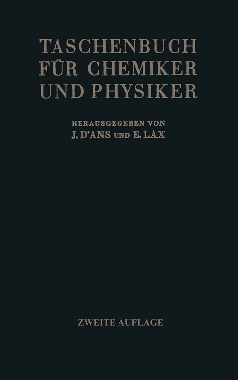 Taschenbuch für Chemiker und Physiker - 