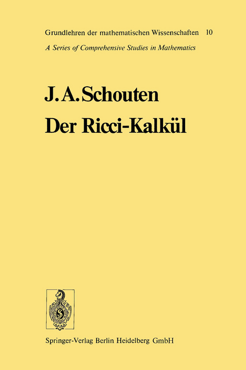 Der Ricci-Kalkül - Jan Arnoldus Schouten