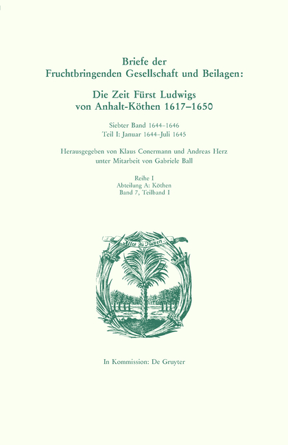 Die Deutsche Akademie des 17. Jahrhunderts - Fruchtbringende Gesellschaft.... / 1644–1646 - 