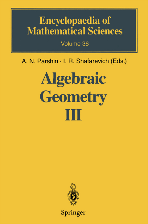 Algebraic Geometry III - 