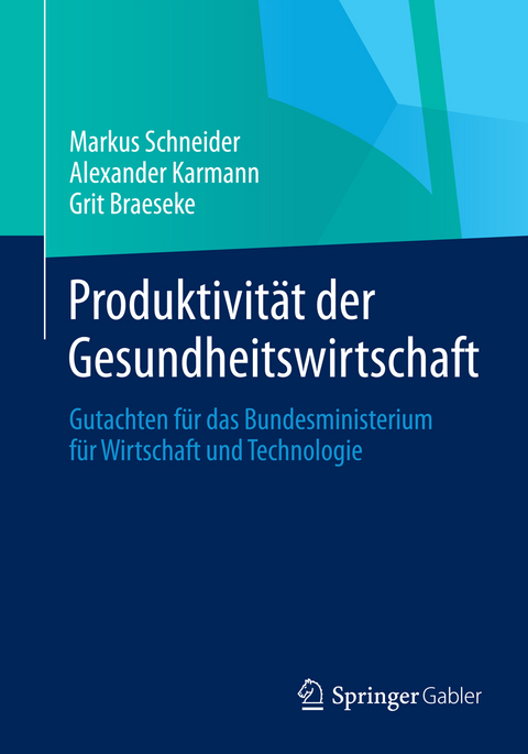 Produktivität der Gesundheitswirtschaft - Markus Schneider, Alexander Karmann, Grit Braeseke