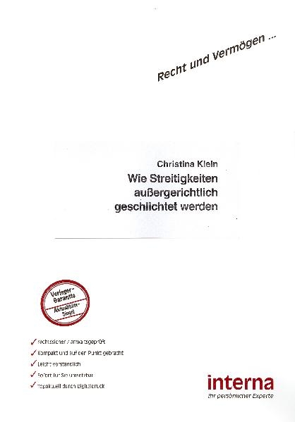 Wie Streitigkeiten aussergerichtlich geschlichtet werden - Christina Klein