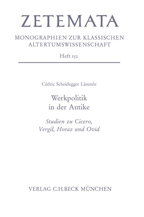 Werkpolitik in der Antike - Cédric Scheidegger Lämmle