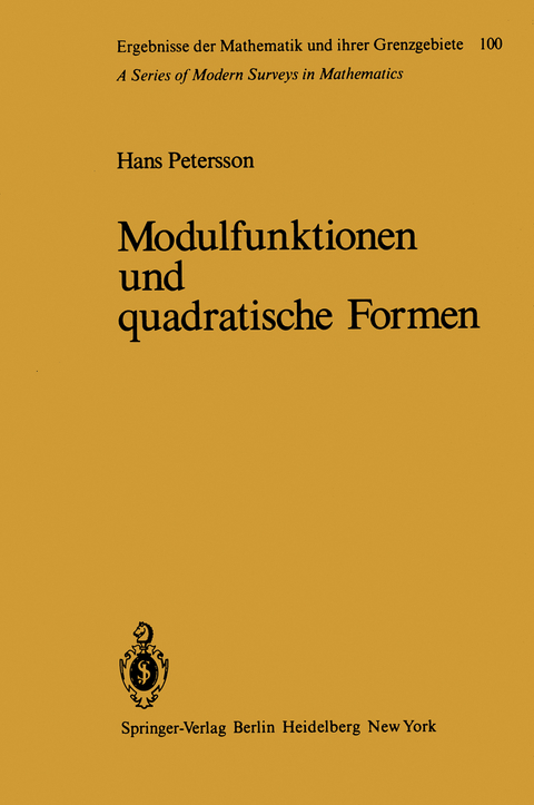Modulfunktionen und quadratische Formen - H. Petersson