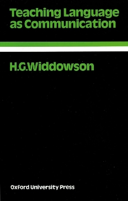 Teaching Language as Communication - H. G. Widdowson