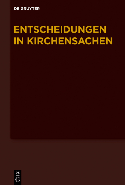 Entscheidungen in Kirchensachen seit 1946 / 1.1.-30.6.2014 - 