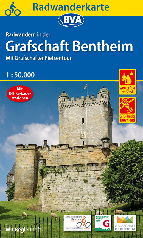 Radwanderkarte BVA Radwandern in der Grafschaft Bentheim 1:50.000, reiß- und wetterfest, GPS-Tracks Download