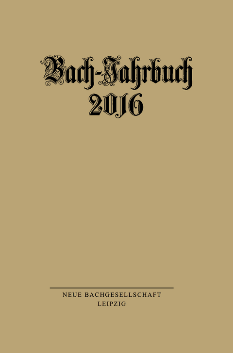 Bach-Jahrbuch 2016 - 