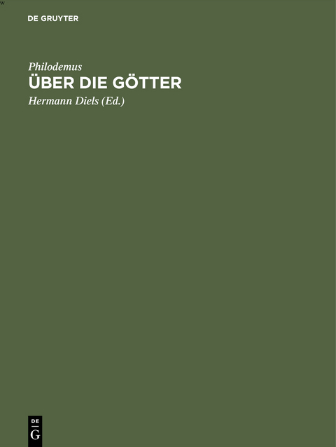 Über die Götter -  Philodemus