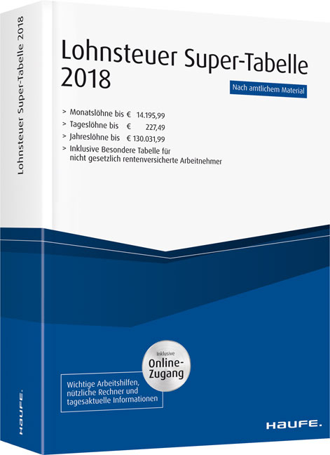 Lohnsteuer-Supertabelle plus Onlinezugang