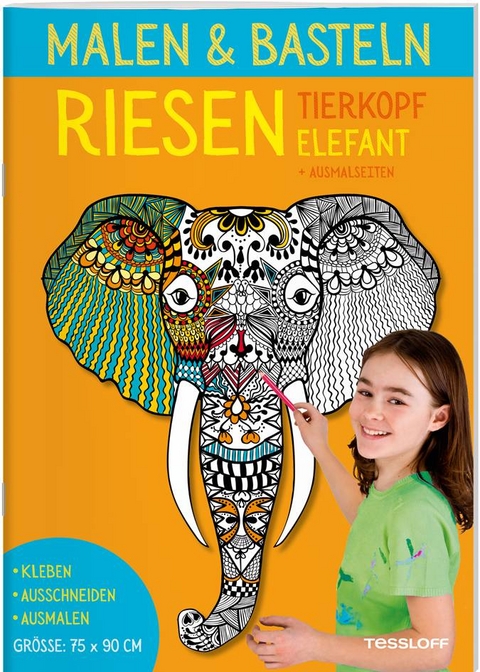 Malen & Basteln. RIESEN Tierkopf Elefant - 