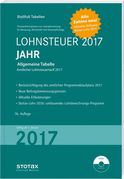 Tabelle, Lohnsteuer 2017 Jahr