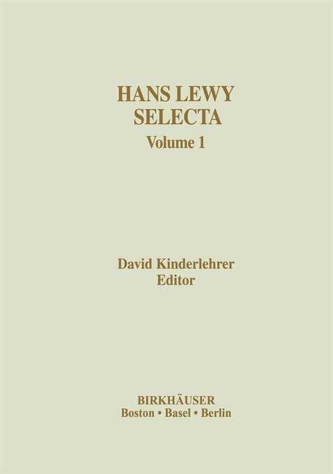 Hans Lewy Selecta - 