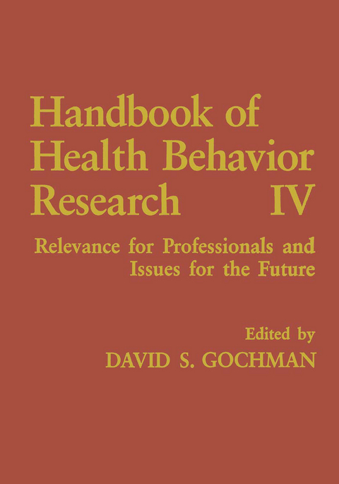 Handbook of Health Behavior Research IV - 