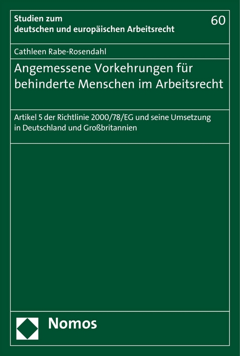 Angemessene Vorkehrungen für behinderte Menschen im Arbeitsrecht - Cathleen Rabe-Rosendahl