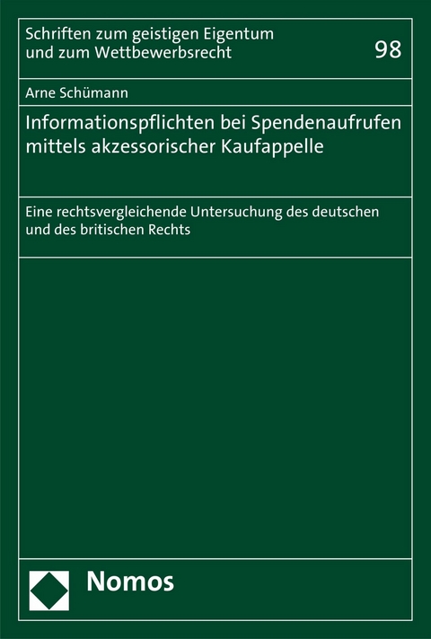 Informationspflichten bei Spendenaufrufen mittels akzessorischer Kaufappelle - Arne Schümann