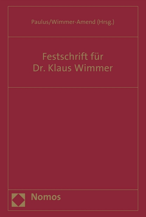 Festschrift für Dr. Klaus Wimmer - 