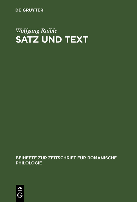 Satz und Text - Wolfgang Raible