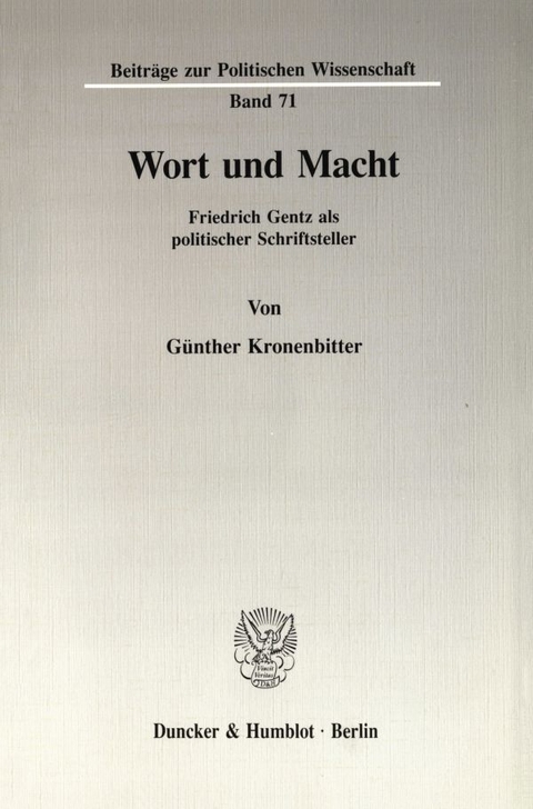 Wort und Macht. - Günther Kronenbitter