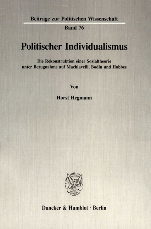 Politischer Individualismus. - Horst Hegmann