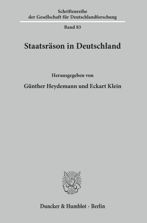 Staatsräson in Deutschland. - 