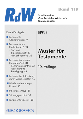 Muster für Testamente