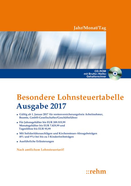 Besondere Lohnsteuertabelle 2017 - Jahr/Monat/Tag