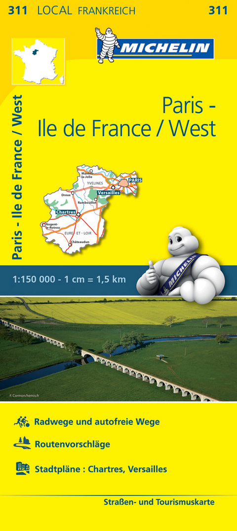 Michelin Karte Paris, Ile-de-France/West. Eure-et-Loir, Paris, Yvelines - 