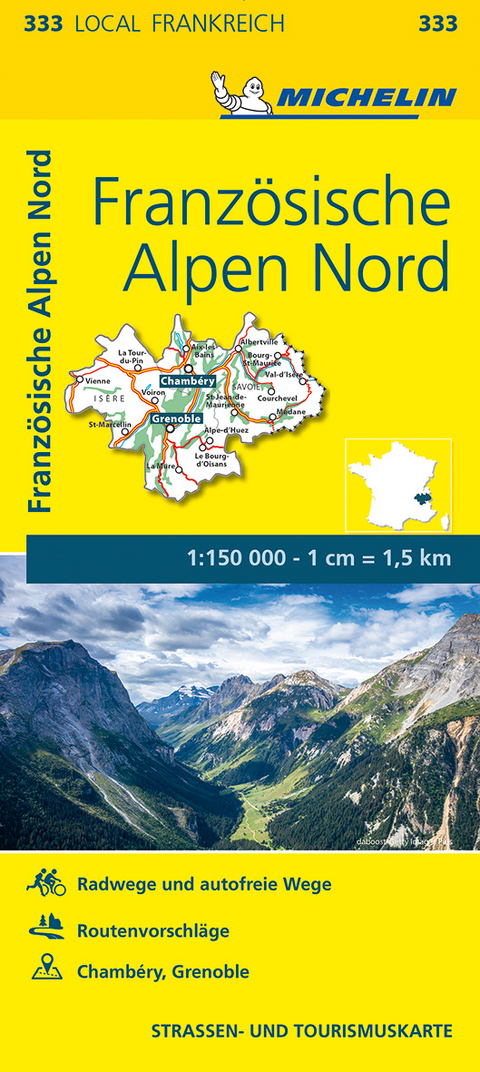 Michelin Karte Französische Alpen Nord. Isère, Savoie - 