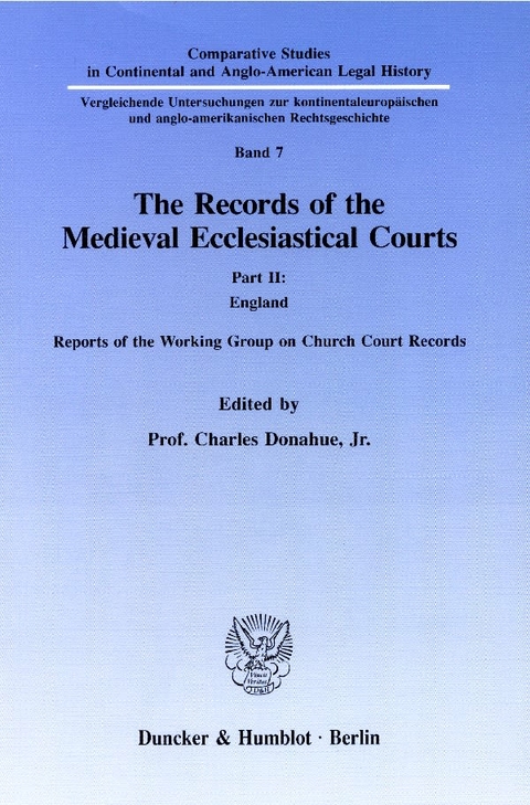 The Records of the Medieval Ecclesiastical Courts. - 