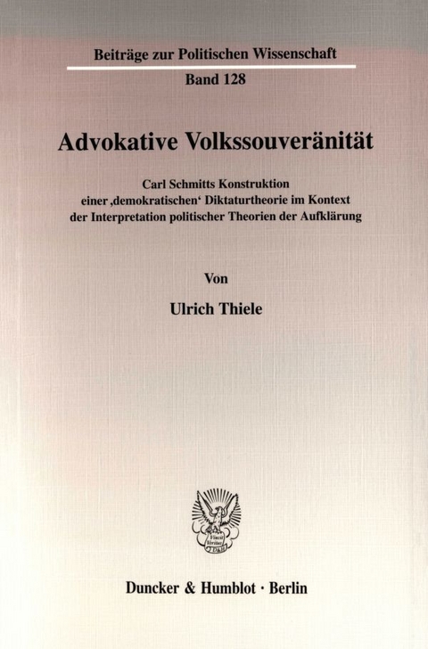 Advokative Volkssouveränität. - Ulrich Thiele