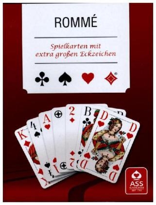 Rommé, Club, Französisches Bild, extra große Eckzeichen (Spielkarten)