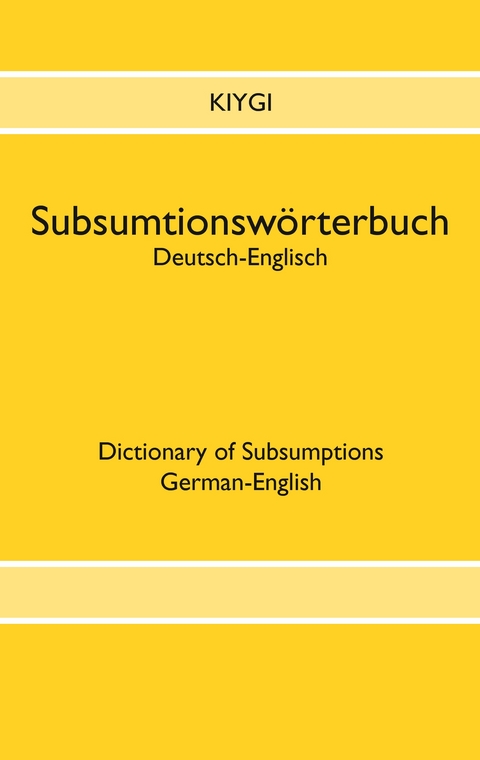 Subsumtionswörterbuch Deutsch-Englisch - Nazim Kiygi