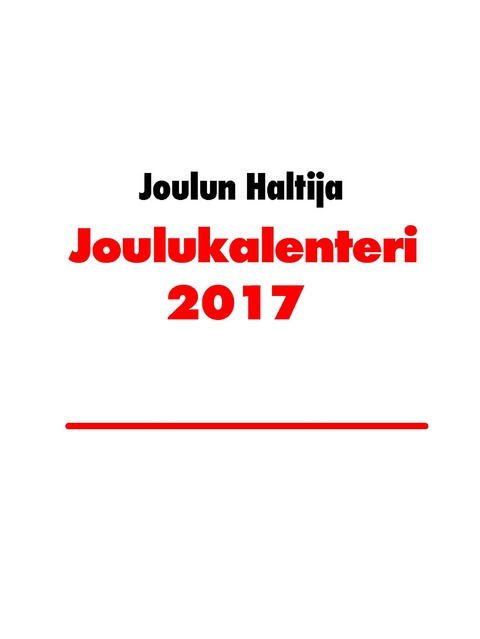 Joulukalenteri 2017 - Joulun Haltija