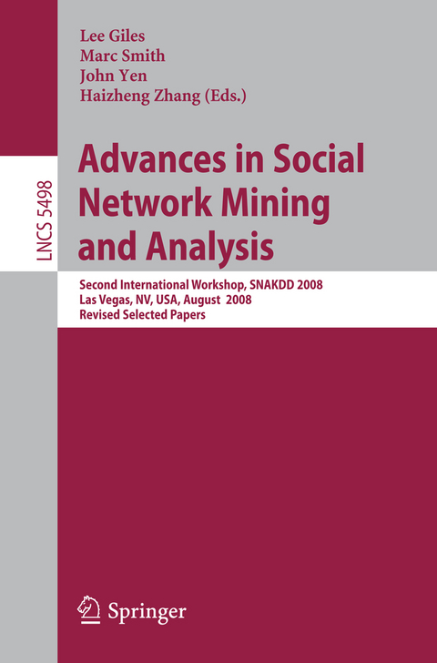 Advances in Social Network Mining and Analysis - 