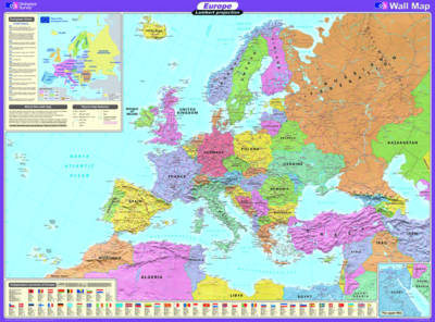 Europe Wall Map -  Ordnance Survey