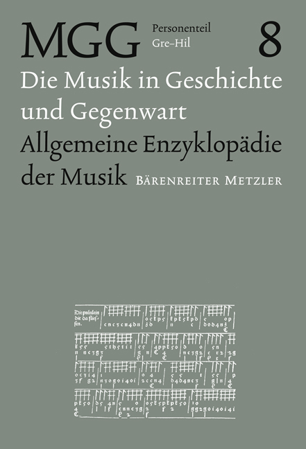 Die Musik in Geschichte und Gegenwart (MGG) / Musik in Geschichte und Gegenwart: allgemeine Enzyklopädie der Musik
Personenteil, Band 8 - 