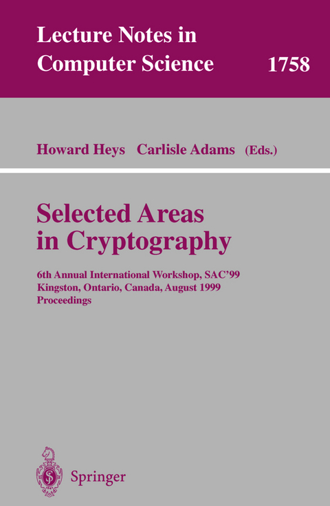 Selected Areas in Cryptography - 