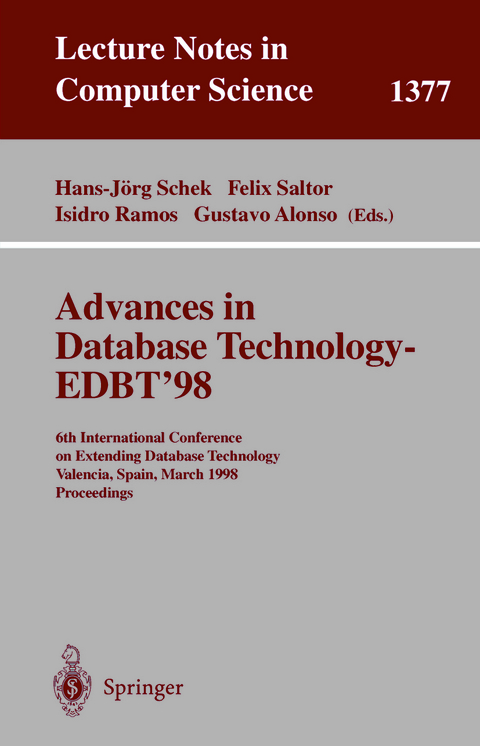 Advances in Database Technology - EDBT '98 - 