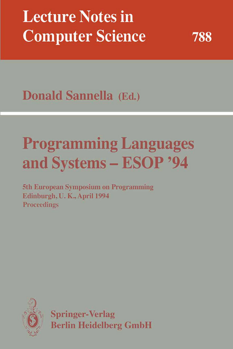 Programming Languages and Systems - ESOP '94 - 