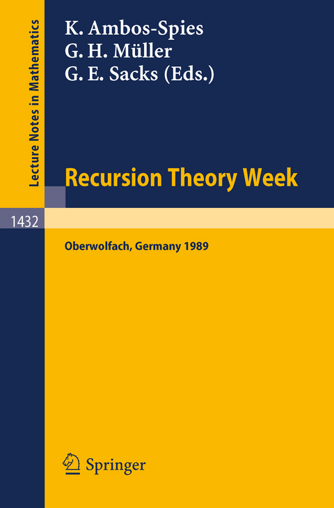Recursion Theory Week - 