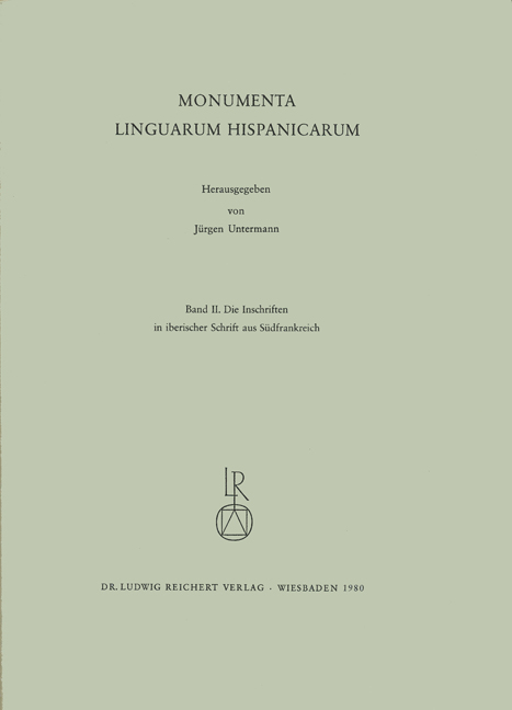 Die Inschriften in iberischer Schrift in Südfrankreich - 