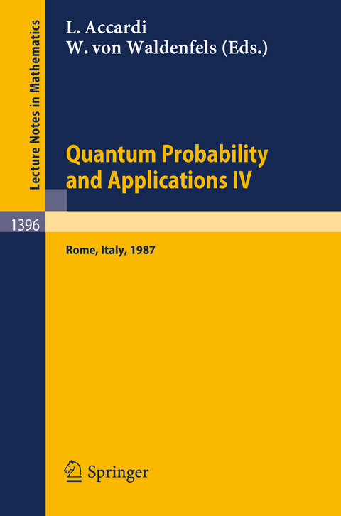 Quantum Probability and Applications IV - 